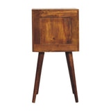 Zao – Table de Chevet Cube Sculpté en Bois Massif