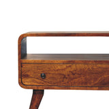 Minoa – Meuble TV compact en bois massif châtaigne